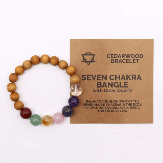 Cedertræ & Syv Chakra Armbånd