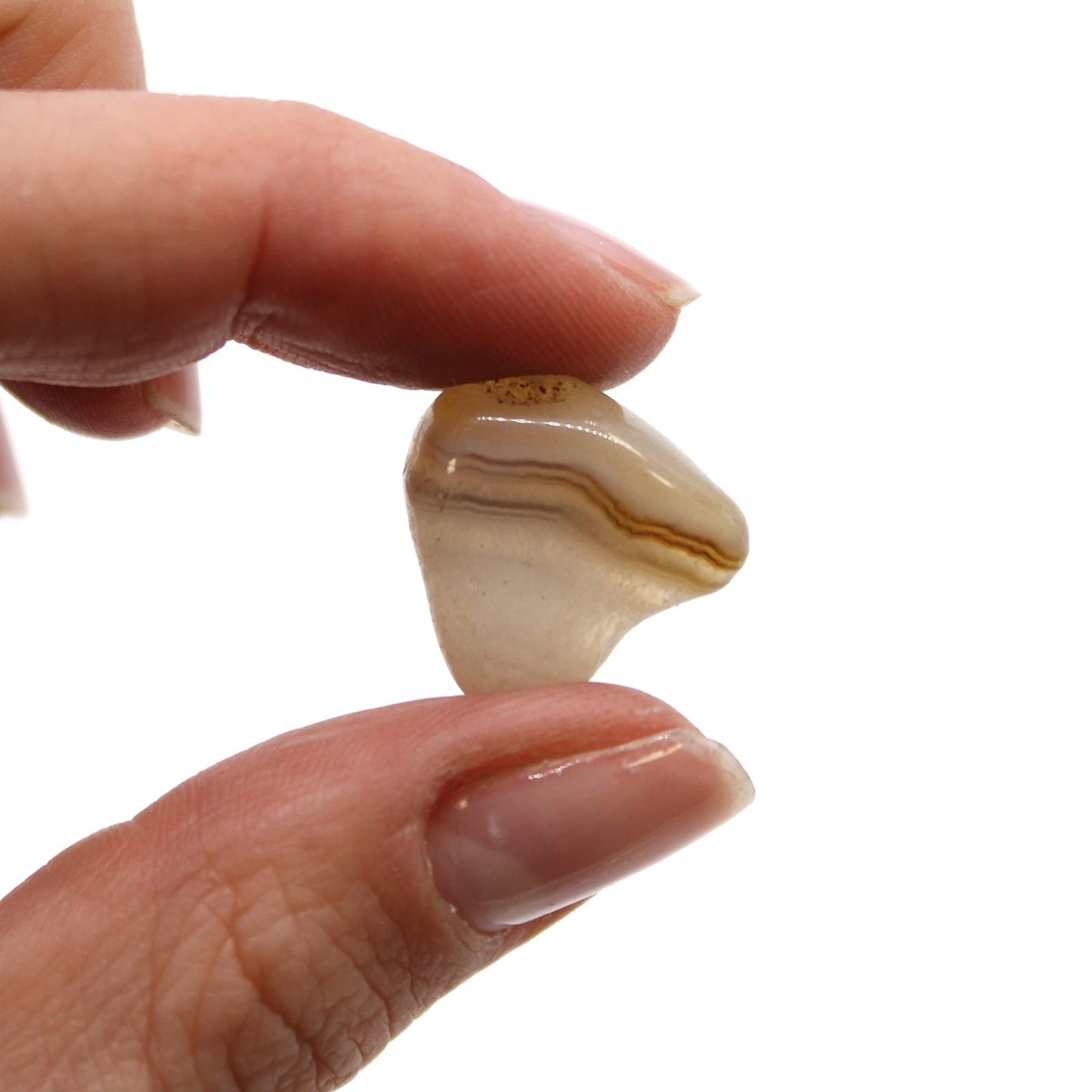 Pose med 24 små afrikanske tromlesten – Grå Botswana-agat