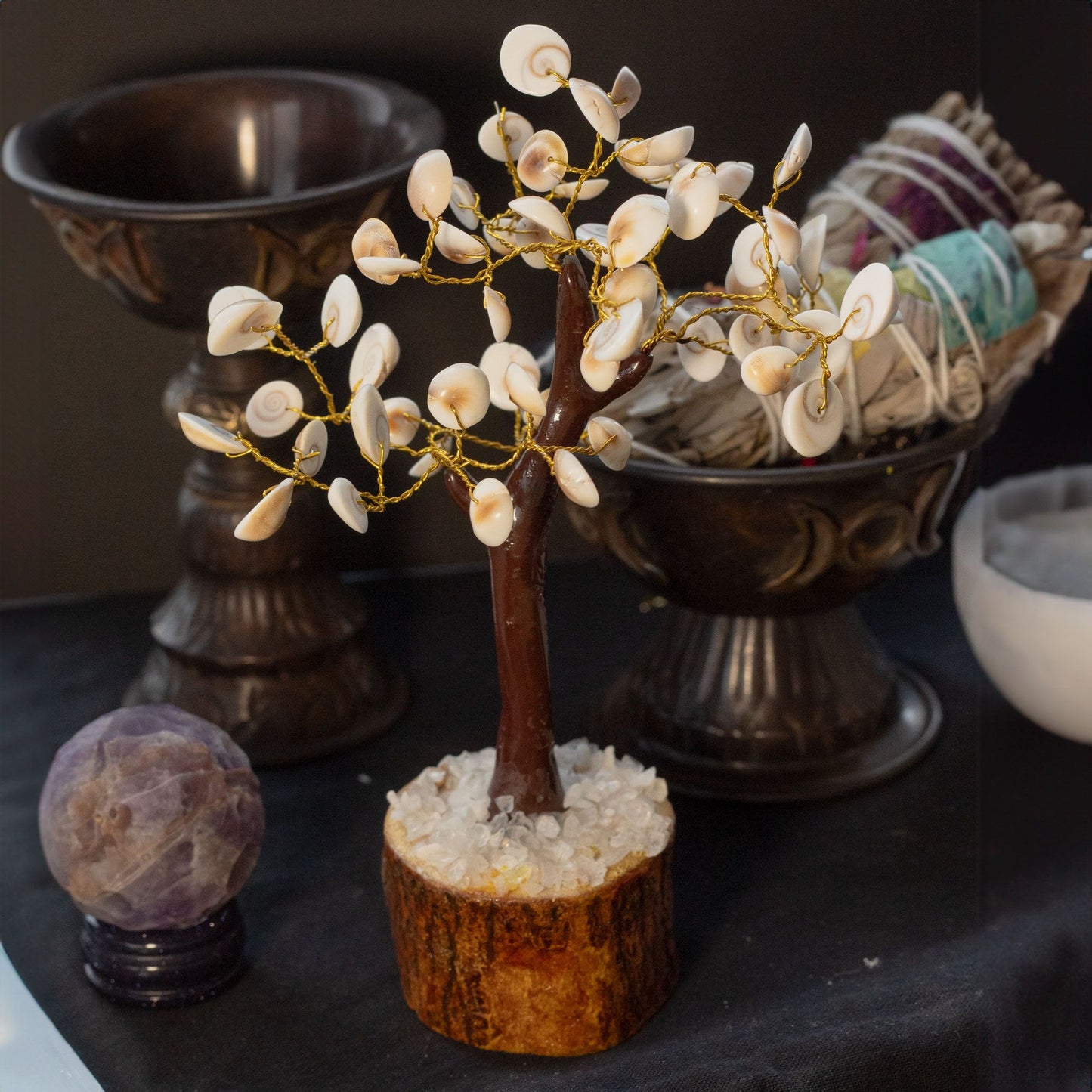 Gomati Chakra Krystaltre - Stor (60 stk)