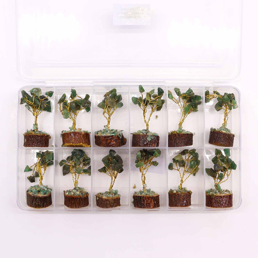 Mini krystaltræ, grøn aventurin (15 sten)