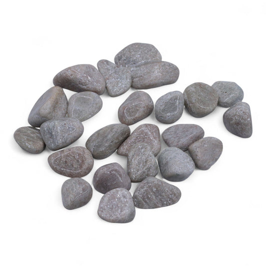 Sæt med 24 stk. store tromlesten – Hvid aventurin