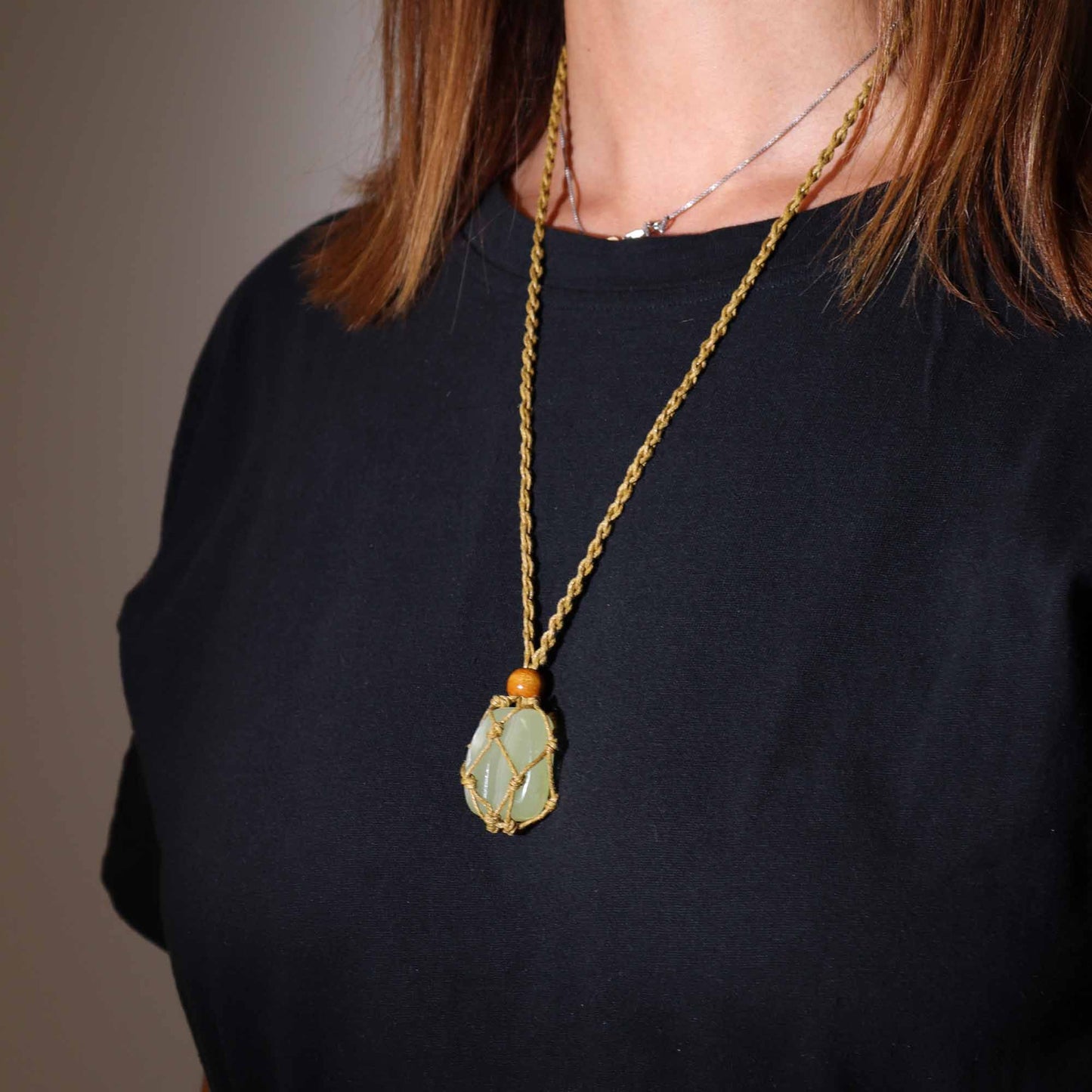 Sand - Krystal halskæde snor - 45 cm