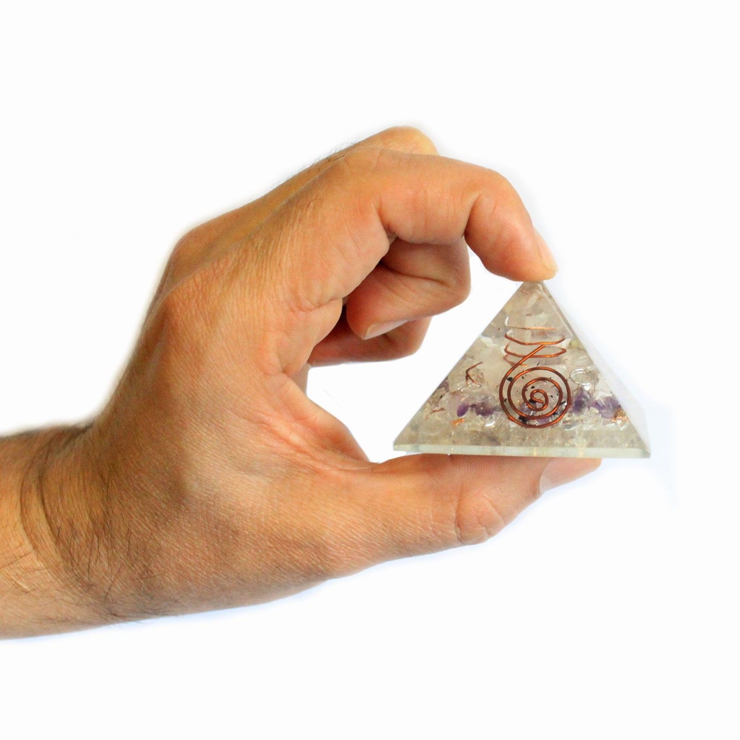 Orgonitpyramide – Medium 55 mm – Krystalchips & kobber