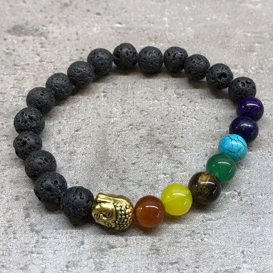 Buddha Chakra lavastenarmbånd