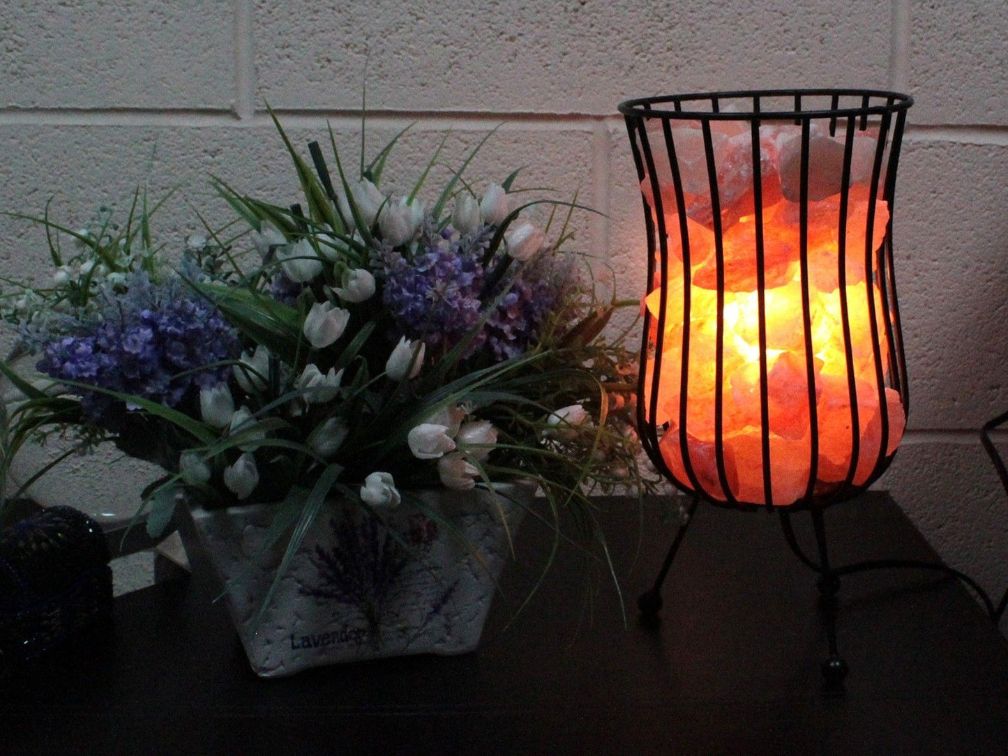 Høj fyrfadssaltlampe