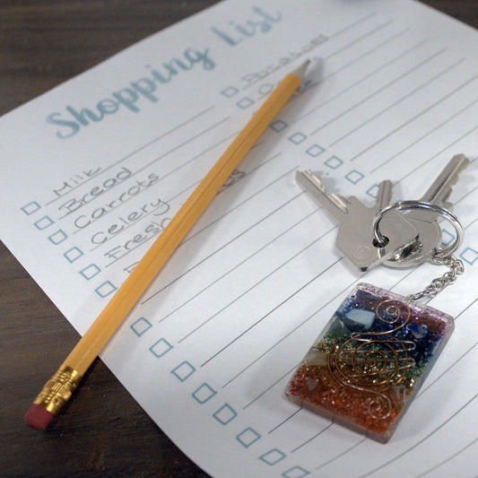 Orgonit nøglering – Livets træ – chakra & ædelsten