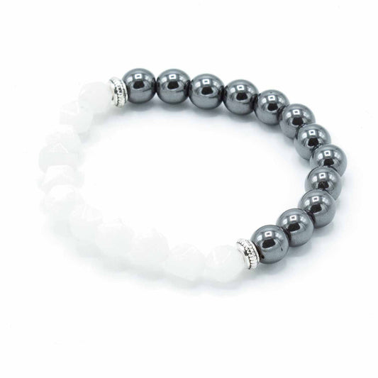 Facetslebet stenkvartsarmbånd