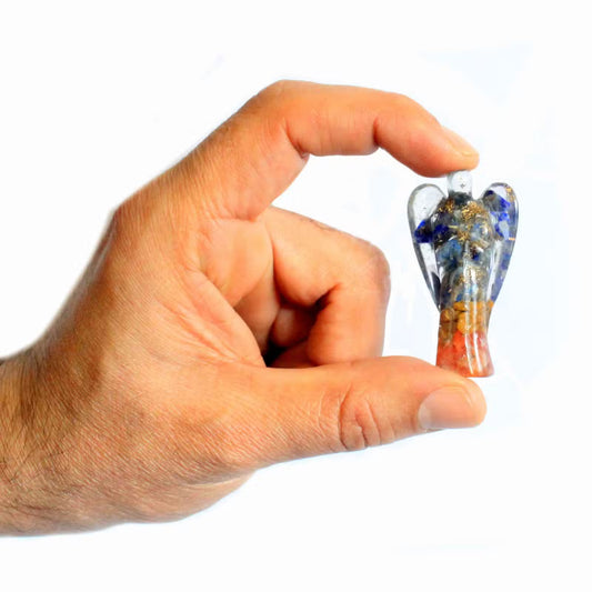 Orgonitengel – 50 mm – Krystalchips & kobber