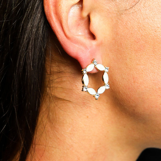 Øreringe – Vintage glas – Loop – Perlehvid