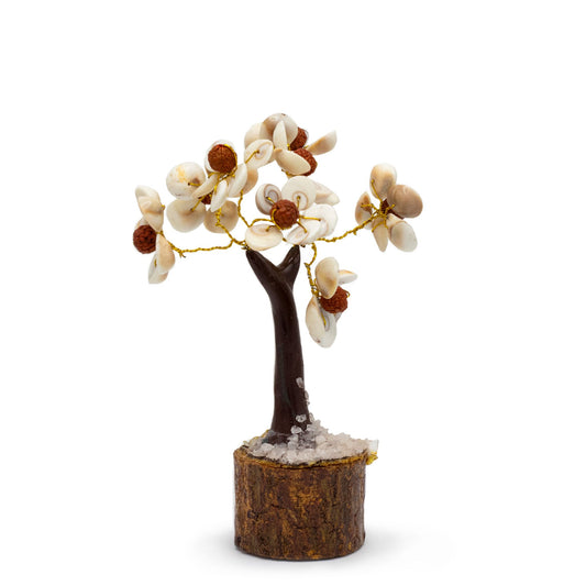 Gomati Chakra-krystaltræ m. Rudraksha (45 sten)