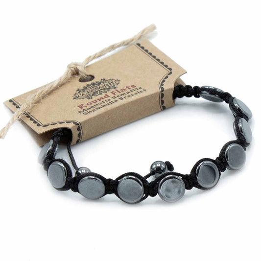 Hæmatit Shamballa armbånd, justerbart