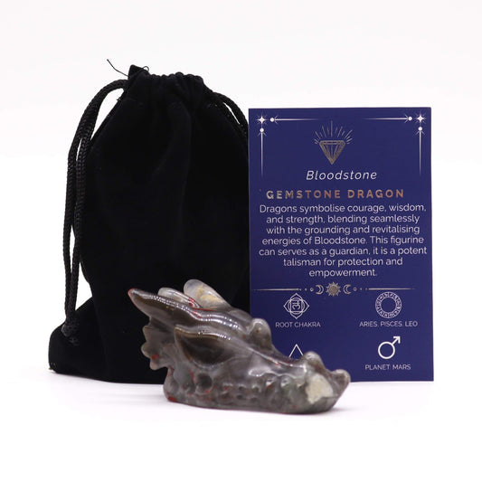 Dragehoved i blodsten, 60×30×35 mm