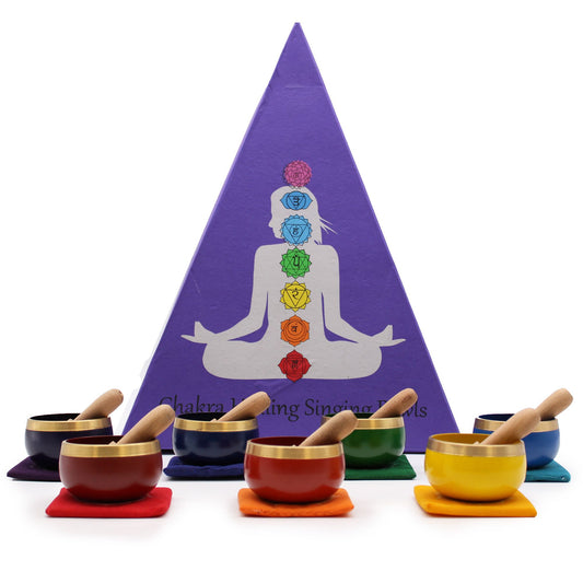 Chakra Pyramide - Syngeskålesæt med 7 toner
