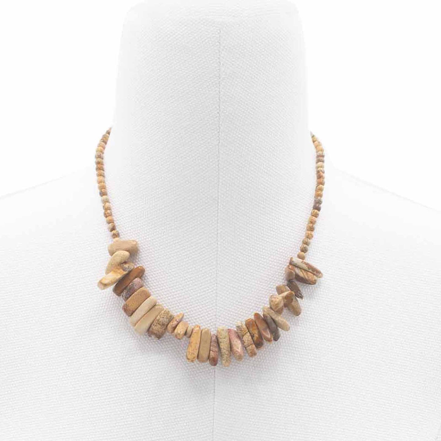 Longstone halskæde med kortsten