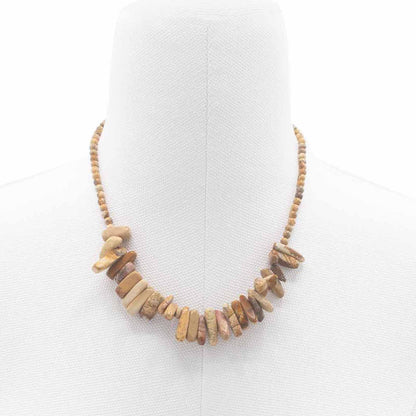 Longstone halskæde med kortsten