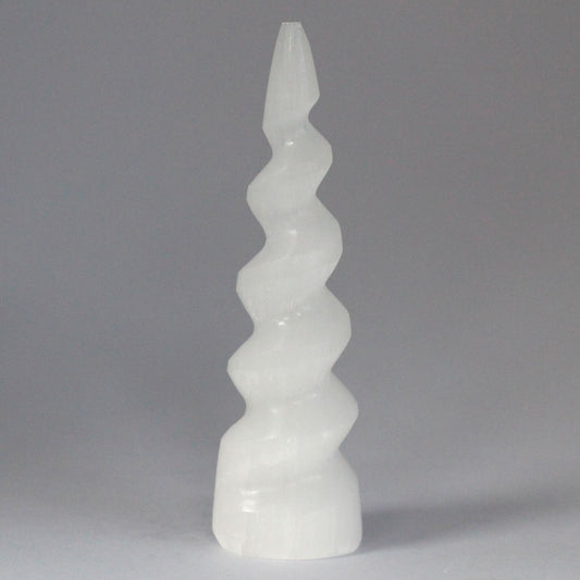 Selenit spiral-tårn – Enhjørningehorn – 15 cm